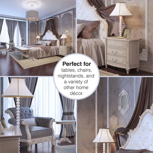 Miniatura 4 de Almohadillas de fieltro redondas autoadhesivas para superficies duras, protege tus suelos duros de arañazos en muebles, lino de 1 pulgada, redondo