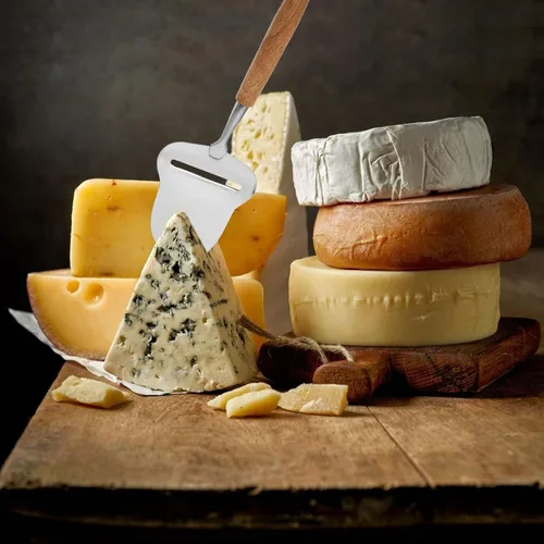 Miniatura 5 de Cortador de queso de acero inoxidable Plano Cuchillos de queso cortador de queso Servidor de afeitar con mango de madera para cocina