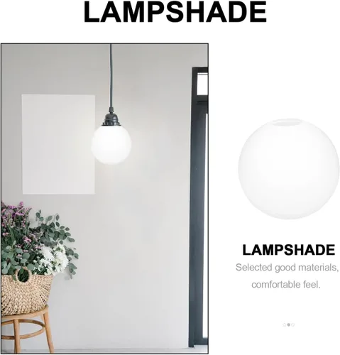 Miniatura 8 de Vaguelly Sombras de lámpara de globo blanco con apertura superior sin cuello, cubierta de lámpara de bola redonda para apliques de pared