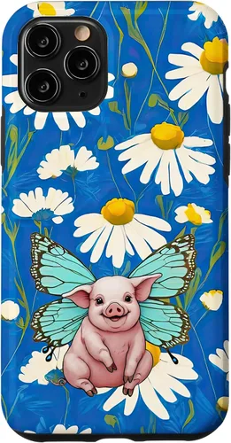 Miniatura 26 de Adorable pig piglet with butterfly wIngs daisy flower sweet Case for iPhone 12 mini