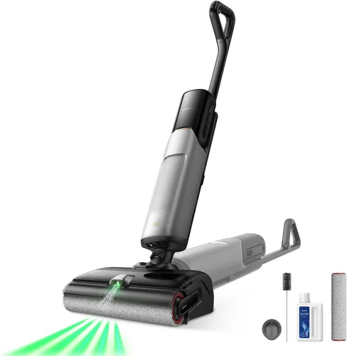 Aspiradora en Seco y Húmedo Mova X4 Pro, 20000Pa Aspiradora Trapeadora Inalámbrica con Cero Enredos, Trapeado con Agua Caliente para Desórdenes