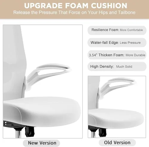 Miniatura 4 de Mimoglad Silla de oficina, silla de escritorio ergonómica de respaldo alto con soporte lumbar ajustable y reposacabezas, silla giratoria