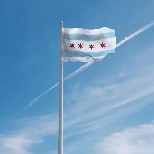 Miniatura 6 de Anley EverStrong Series - Bandera de la ciudad de Chicago de 3 x 5 pies resistente, rayas bordadas y cosidas, 4 filas de costuras de cerradura