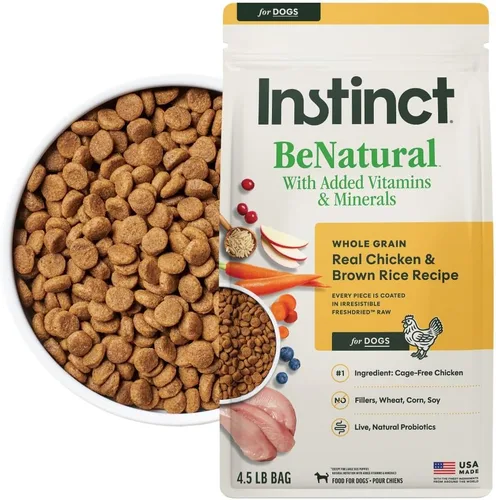 Miniatura 13 de Instinct Be Natural, alimento seco natural para perros, croquetas con recubrimiento crudo - carne de res real y cebada, bolsa de 25 lb