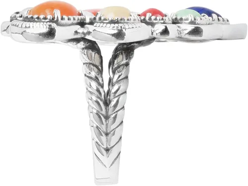 Miniatura 4 de American West - Anillo de plata de ley para mujer, diseño de corazón con piedras preciosas múltiples, tallas 5 a 10