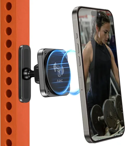 A2C Soporte magnético para teléfono para gimnasio, base de aleación de aluminio que se fija a superficies metálicas y no metálicas, soporte de