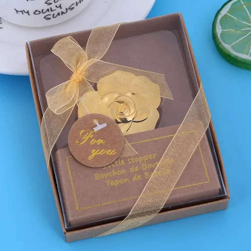 Miniatura 7 de WeddParty - 12 unidades de abrebotellas de amor con rosa dorada, regalos de boda con exquisita caja de embalaje, regalos de boda para invitados