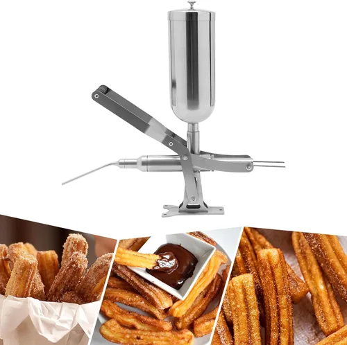 Miniatura 8 de Llenador manual de churros 5L Máquina para hacer churrera española Donuts Postre Fabricantes de donas de frutas latinas Máquina de llenado