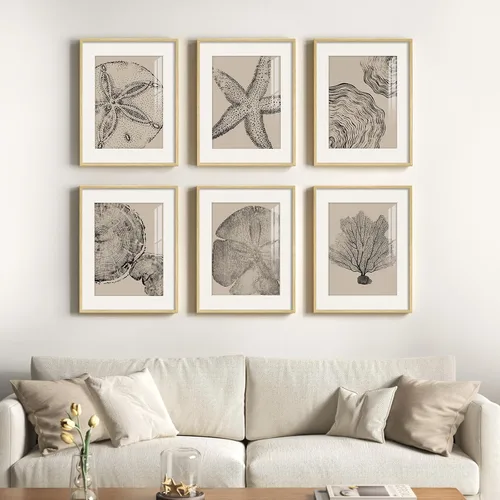Miniatura 12 de Arte de pared abstracto enmarcado en blanco y negro, 6 piezas de impresiones modernas, pinturas, obras de arte para paredes, imágenes abstractas
