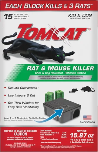 Miniatura 16 de Tomcat Rat & Mouse Killer - Estación desechable resistente para niños y perros, 1 estación de cebo prellenada lista para usar