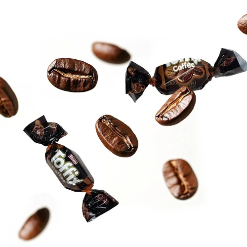 Miniatura 3 de Toffix Golosinas de café masticables, rellenas en el centro, caramelos suaves y masticables envueltos individualmente, 250 piezas de snacks