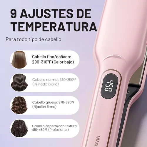 Miniatura 5 de Wavytalk Plancha plana de ventilación de 1.75 pulgadas de ancho para cabello húmedo o seco, alisador con doble voltaje que deja un aspecto suave