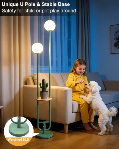 Miniatura 8 de Lightdot Lámpara de pie rosa regulable de 60 pulgadas, lámparas de pie de mediados de siglo con 3 bombillas G9 de 3000 K de color blanco cálido