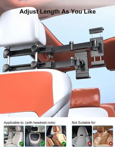 Miniatura 8 de PLDHPRO Soporte para tablet para reposacabezas de automóvil, iPad y asiento trasero, plegable, compatible con teléfonos y tabletas de 5.5 a 14.6