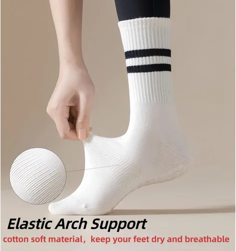 Miniatura 5 de Calcetines de yoga antideslizantes para mujer con agarre para pilates, calcetines de hospital para mujer Barre Grippy