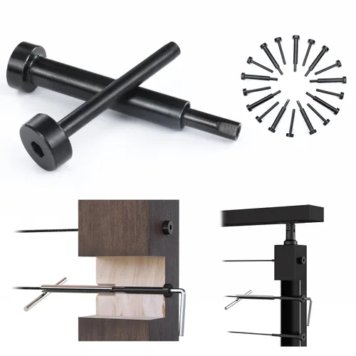 [Patente] Muzata Paquete de 20 barandillas de cable invisible de 1/8 pulgadas, 10 pares de tensores y terminales para postes de metal de madera de 2