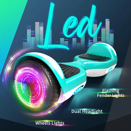Miniatura 3 de SISIGAD Scooter, 6.5" Flash Wheels & Corlorful LED Lights, All for Girls Boys Kids Ages 6+ M-Verde Blanco