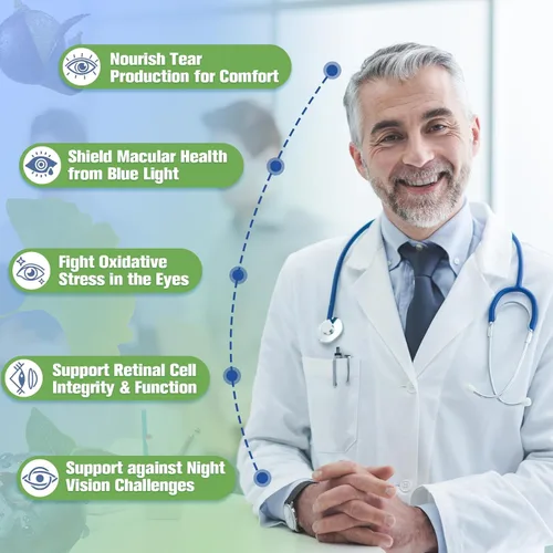Miniatura 4 de AREDS 2 + Vitaminas oculares 19 en 1 para la salud macular y ojo seco, suplemento de luteína y zeaxantina con vitamina C/E, zinc, omega-3, ayuda a