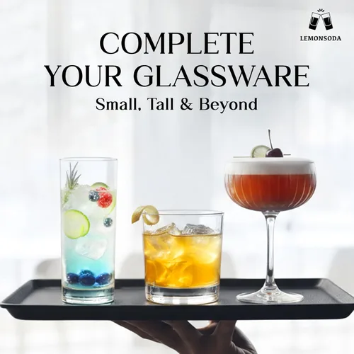 Miniatura 7 de LEMONSODA Juego de vasos Highball prémium de 12 oz/15 onzas, elegantes vasos Tom Collins, vasos altos para beber agua, cristalería de bar
