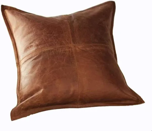 Miniatura 2 de Funda de almohada de cuero de cordero 100% cuero de cordero – Funda de cojín para sofá – Fundas decorativas para sala de estar y dormitorio, cuero