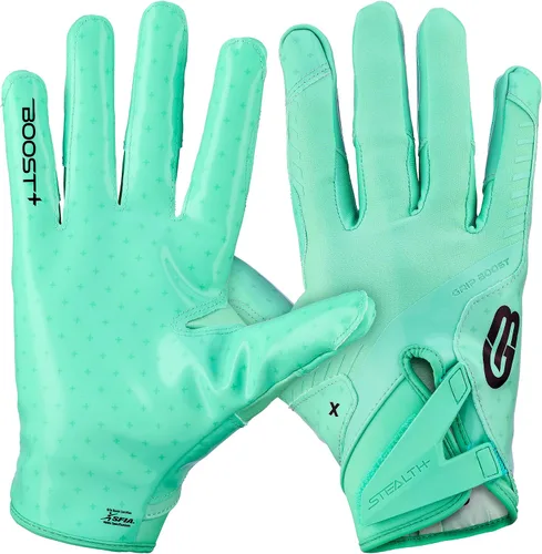 Miniatura 14 de Guantes de fútbol Grip Boost - Tecnología Stealth 6.0 Boost Plus adhesiva sólida - Guantes de fútbol para receptores amplios, tallas para hombres