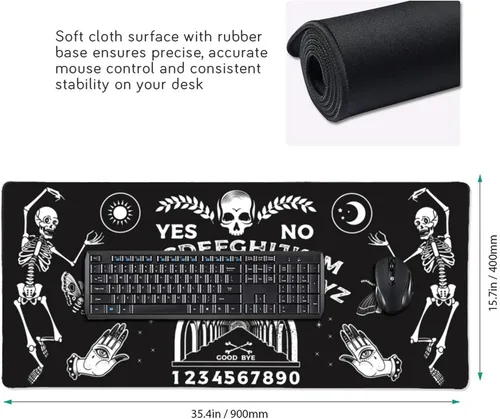 Miniatura 3 de Alfombrilla de mouse extendida para juegos de 35.4 x 15.7 pulgadas, alfombrilla de mouse retro vintage grande XXL, base de goma antideslizante