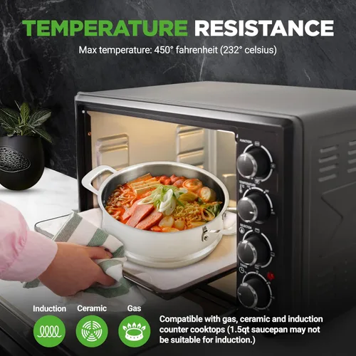 Miniatura 5 de NutriChef NCSSX45 - Juego de 12 utensilios de cocina con asas de acero, revestimiento interior de sartén con revestimiento antiadherente de cerámica