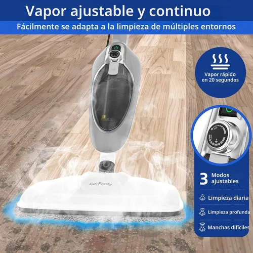 Miniatura 5 de Mopa de vapor - Limpiador de vapor portátil multiusos 10 en 1, vaporizador de piso desmontable para suelos de madera, azulejos, laminados, alfombras