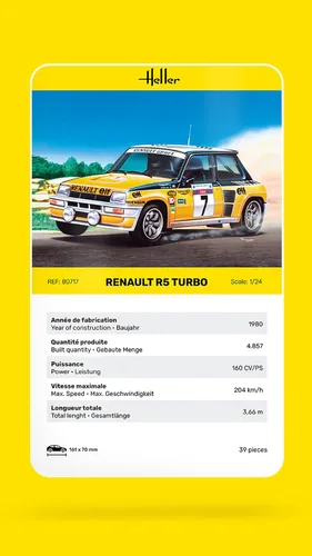 Miniatura 7 de Heller Kit de construcción de modelos de coche Renault R5 Turbo