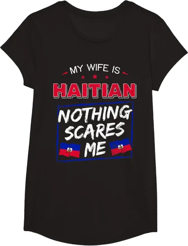 Miniatura 3 de My Wife Is Haitian Republic of Haiti Heritage Roots - Camiseta con bandera, Negro, S