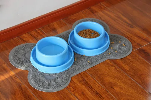 Miniatura 2 de Petlike Tapete de alimentación para mascotas para perros y gatos grandes, antideslizante e impermeable, tapete grande para alimentos y agua, fácil