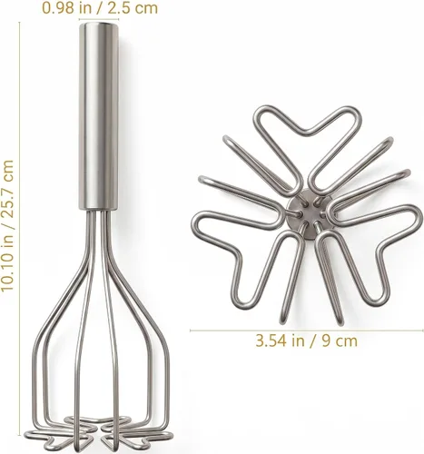 Miniatura 2 de KALLORY Triturador de papas, herramienta de cocina de acero inoxidable y triturador de alimentos para papas, huevos, verduras, frutas, guacamole