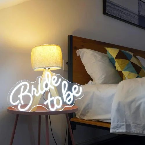 Miniatura 6 de Letrero de pared LED con texto en inglés "Bride to be Letras" para Navidad, despedida de soltera, regalos de compromiso, letrero de neón
