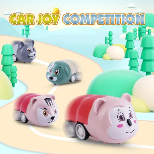 Miniatura 3 de 36 piezas de coches de animales de tracción hacia atrás, juego de mini vehículos de juguete, coches pequeños de tracción hacia atrás, vehículos