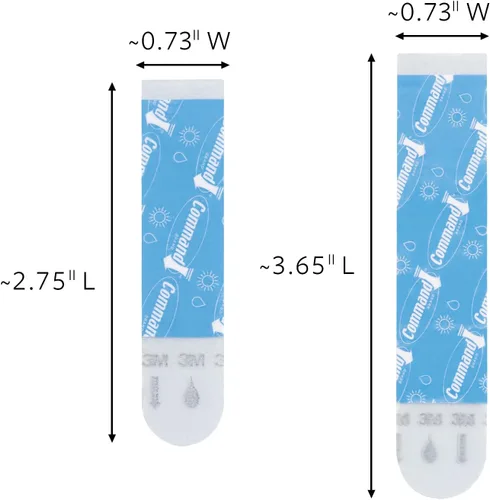 Miniatura 3 de Command Tiras de repuesto para baño, 2 tiras adhesivas medianas y 4 grandes, resistentes al agua, ganchos o contenedores de baño para colgar