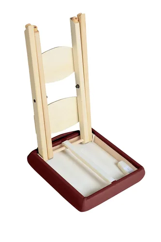 Miniatura 3 de Master Massage Tables Taburete de masaje plegable de madera ligero, color burdeos