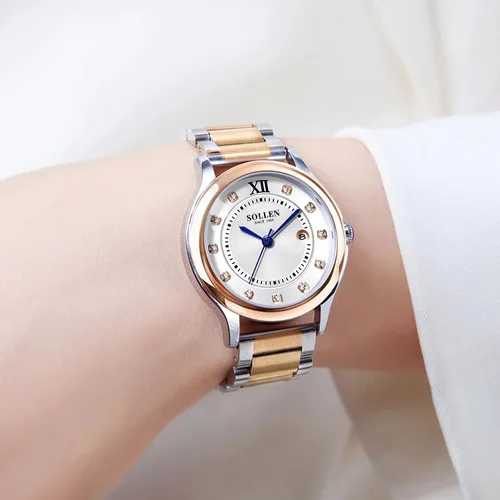 Miniatura 3 de Reloj de cuarzo para mujer, relojes analógicos de cuarzo de moda impermeables para mujer