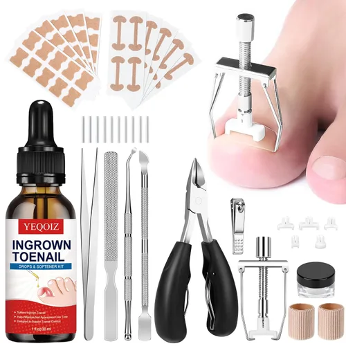 Kit de eliminación de uñas encarnadas, kit de herramientas de uñas encarnadas con corrector de uñas encarnadas, gotas de uñas encarnadas, parche