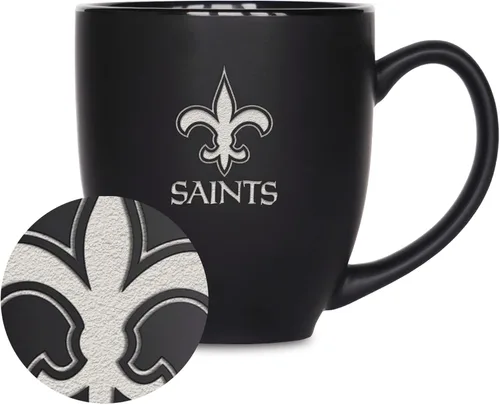 Miniatura 18 de Rico Industries Taza Bistro Mate Negra de Fútbol Americano NFL de 15 onzas - Para Bebidas Calientes o Frías - Logotipo del Equipo Grabado para una