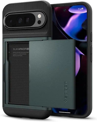 Spigen Slim Armor CS - Funda diseñada para Pixel 9 Pro XL (2024) [protección de grado militar] - Abyss Green