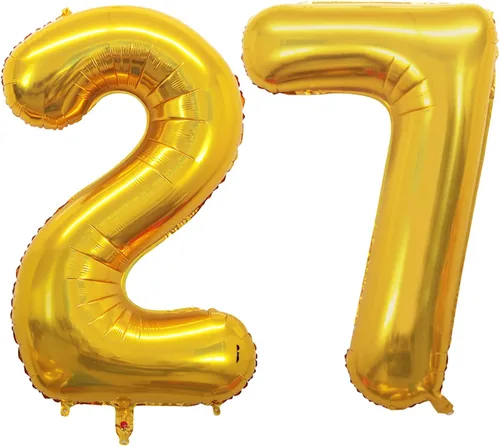 Miniatura 245 de Goer, conjunto de globos de papel aluminio para decoraciones de cumpleaños, globos de las letras de feliz cumpleaños y de números Oro