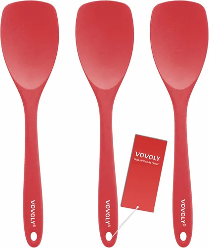 Juego de espátulas de silicona mejorado, VOVOLY espátula de goma resistente al calor, raspadores flexibles antiadherentes sin costuras para hornear