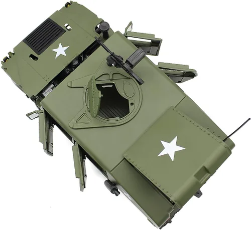 Miniatura 3 de Fisca - Modelo de coche a escala 1/18 de metal fundido a presión, vehículo militar blindado, camión de campo de batalla