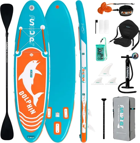 Miniatura 14 de FunWater Inflatable Stand Up Paddle Board with Premium SUP Paddleboard Accessories, Anti-Slip EVA Deck, 11'6''/11'/10'6'' Paddle Boards for Adults &