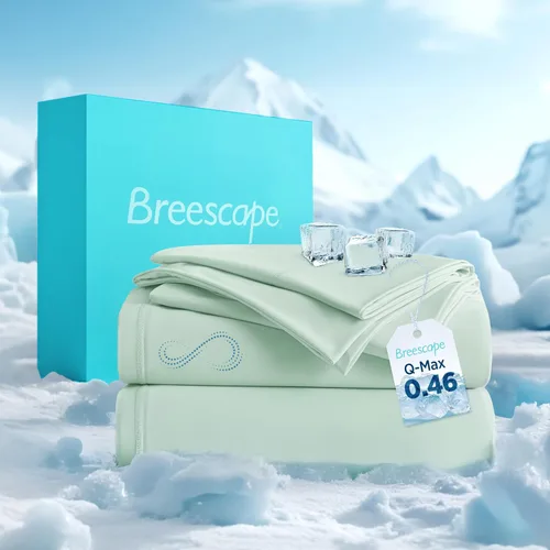 Miniatura 14 de Breescape Cooling Sheets Twin XL Size - BlendTek Dry & Cool Technology Cooling Bed Sheets for Hot Sleepers and Night Sweats, Q-Max>0.46 Tech Twin XL