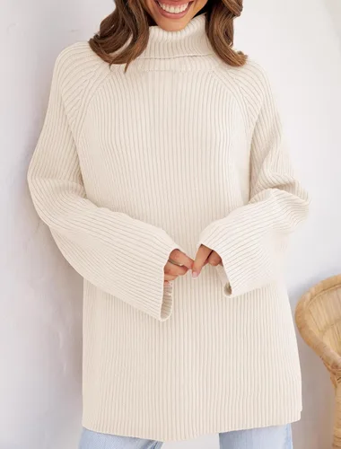 Miniatura 7 de ZESICA Women's 2024 Winter Sweaters Oversized Turtleneck Long Sleeve Chunky Knitted Pullover Sweater Jumper Tops