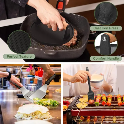 Miniatura 4 de Juego de accesorios para parrilla de 30 piezas, juego de accesorios para parrilla de parte superior plana para Blackstone y Camp Chef, juego