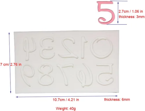Miniatura 4 de Moldes de silicona elegantes con alfabeto inglés/letras y números para pastel de fondant, pasta de goma, decoraciones de pastel DIY