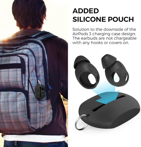 Miniatura 4 de AhaStyle 4 pares de fundas de silicona para AirPods 3 auriculares [no cabe en la funda de carga] compatible con Apple AirPods 3 2021