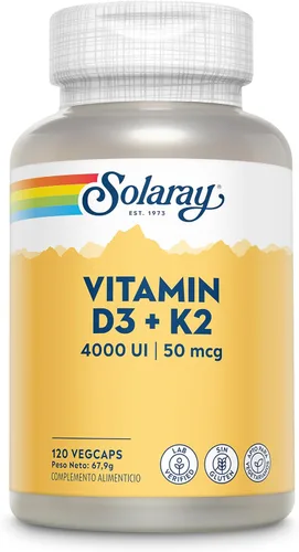 Miniatura 8 de Suplemento Solaray Vitamina D-3 y K-2, 60 cápsulas vegetarianas, 27784, 60, 1, 1